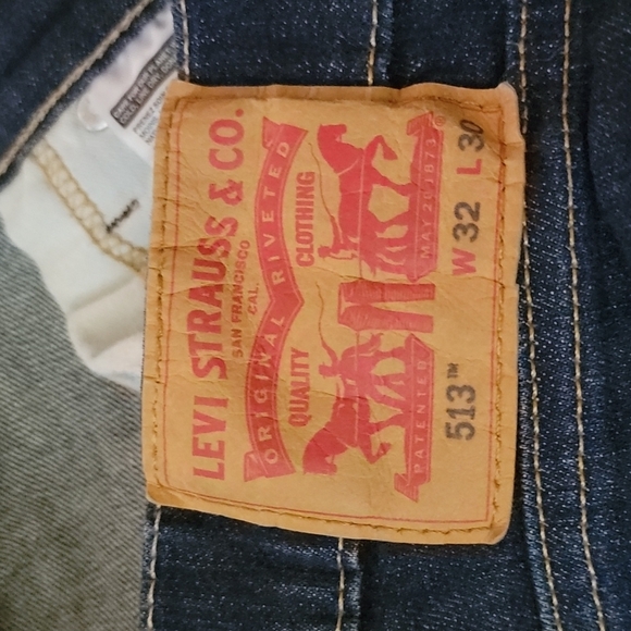 Levi's 513 Blue HiRise Straight Leg Jeans 32x30 - Picture 2 of 6